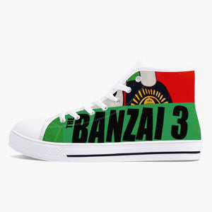 The Banzai 3 Dual Language Classic High-Top Canvas Shoes - White