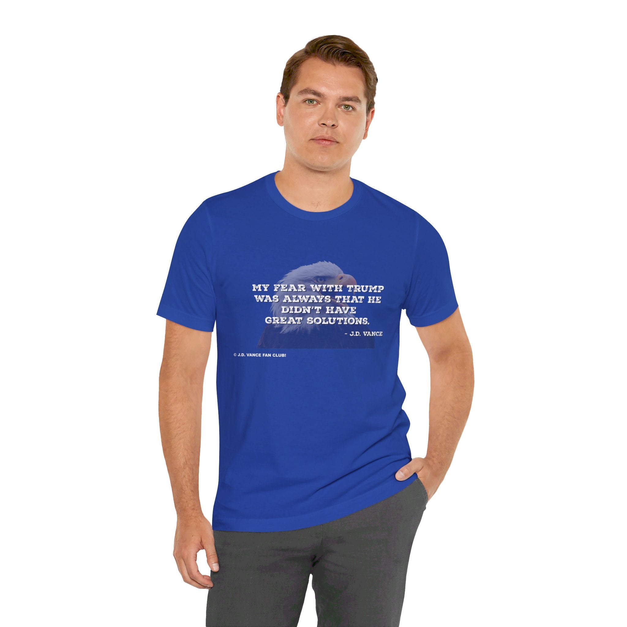 JD Vance No Solutions Quote Unisex Jersey Short Sleeve Tee