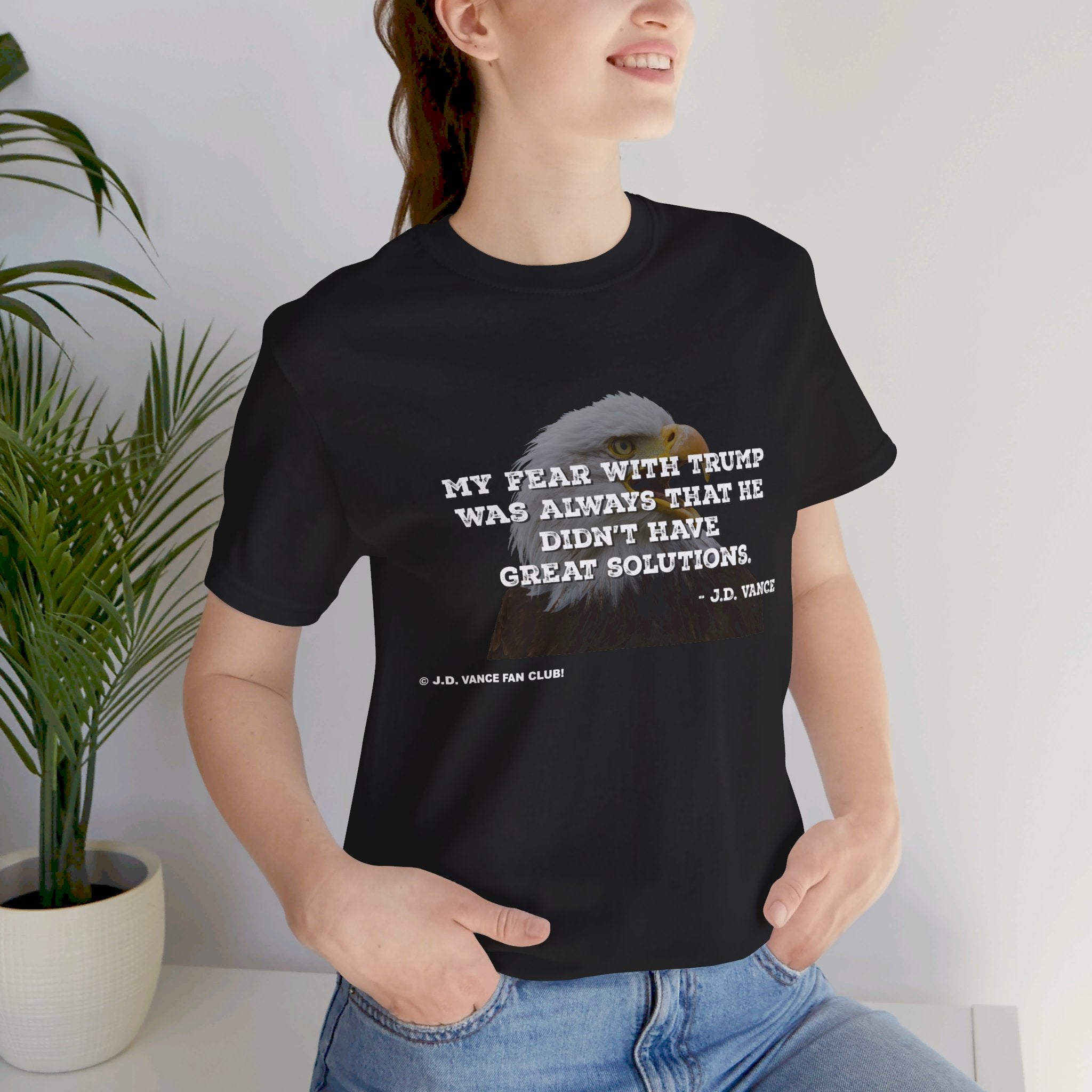 JD Vance No Solutions Quote Unisex Jersey Short Sleeve Tee