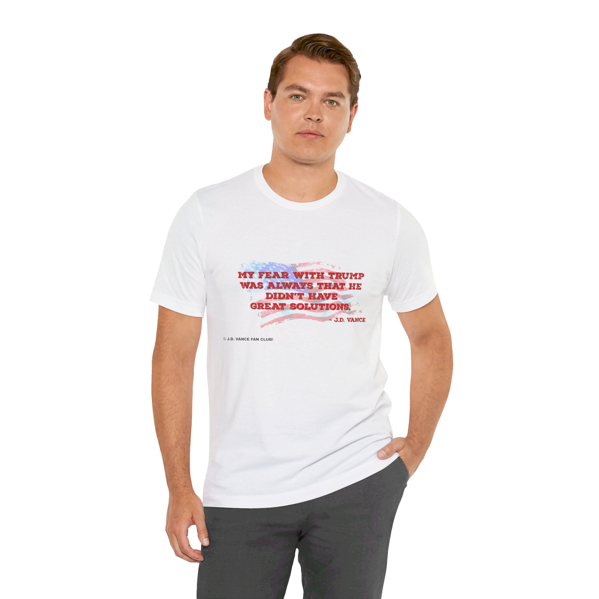 JD Vance No Solutions Quote Unisex Jersey Short Sleeve Tee