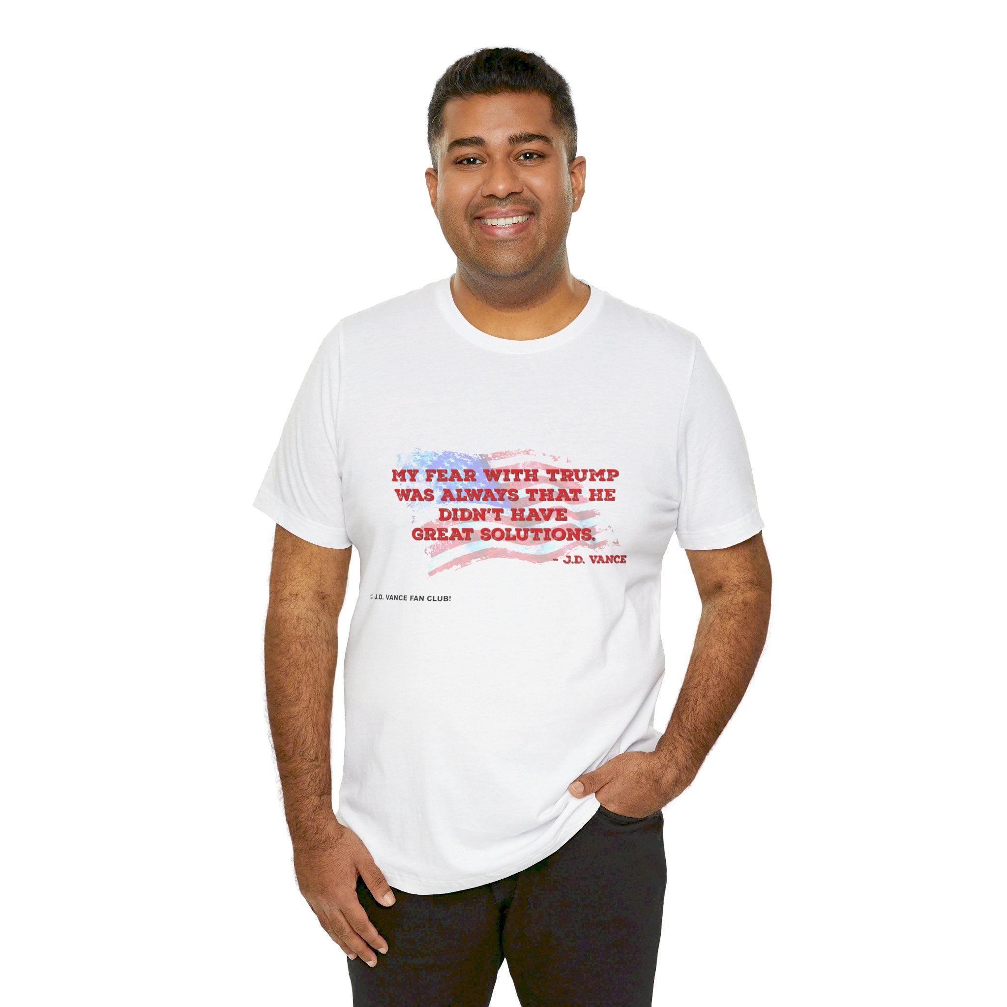 JD Vance No Solutions Quote Unisex Jersey Short Sleeve Tee