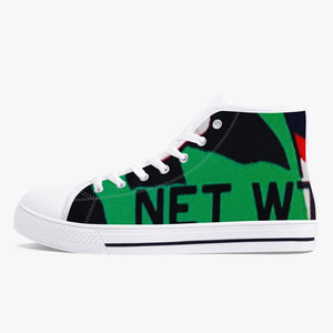 325. Classic High-Top Canvas Shoes - White/Black