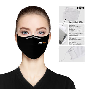 TechSoup Black Cloth Face Mask (with extra filters FREE SHIPPING)