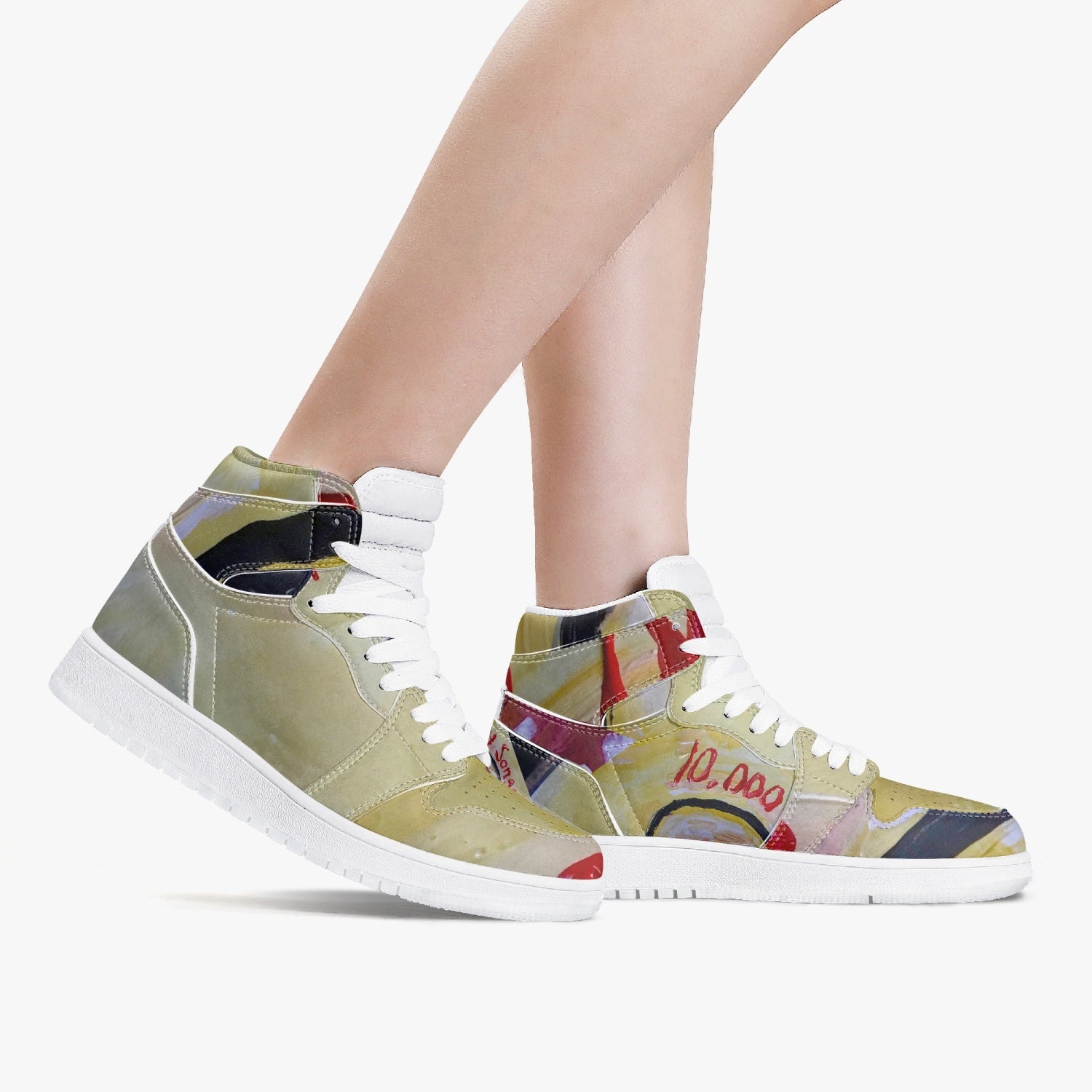 236. New High-Top Leather Sneakers - White