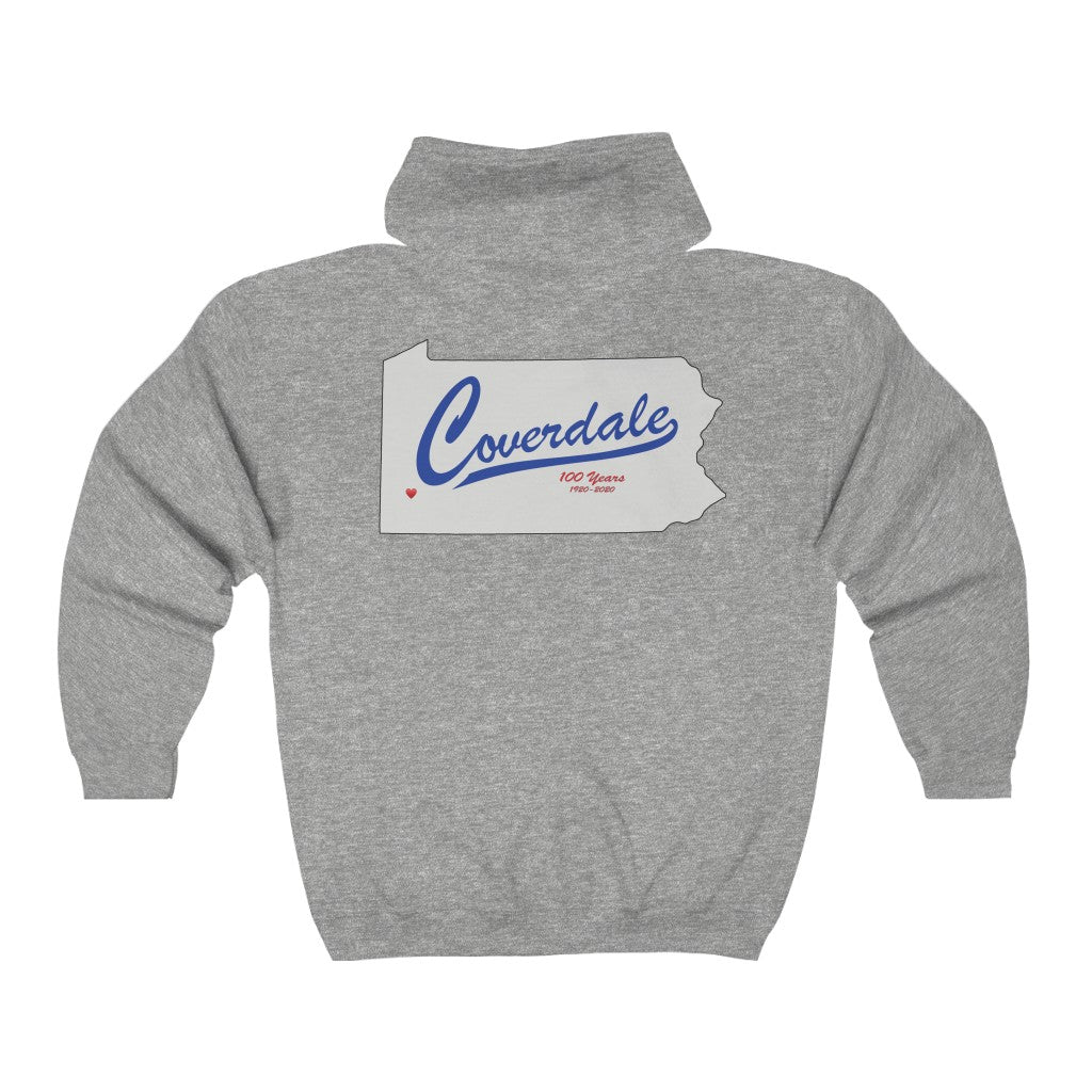 Coverdale front & back print Full Zip Hooded Sweatshirt